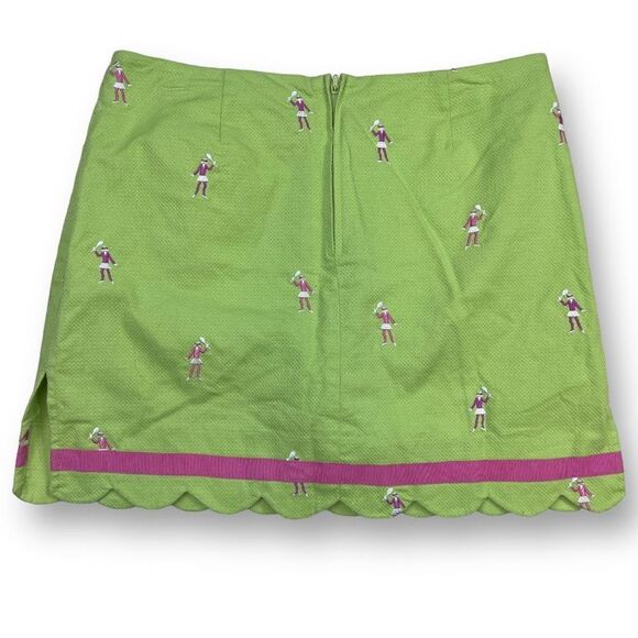 Lilly Pulitzer Skort Women 6 Green Mini Back Zipper Embroidered Tennis Sports - Picture 3 of 10